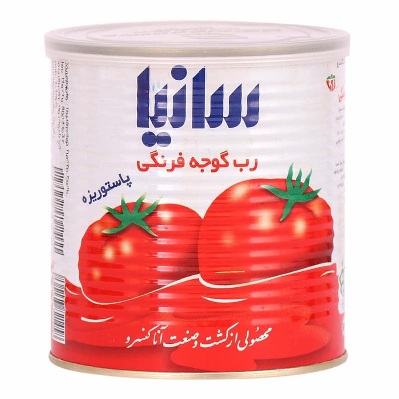 رب گوجه فرنگی سانیا در بسته بندی های متنوع غذایی